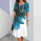 Elegant Graphic Print Midi Dress