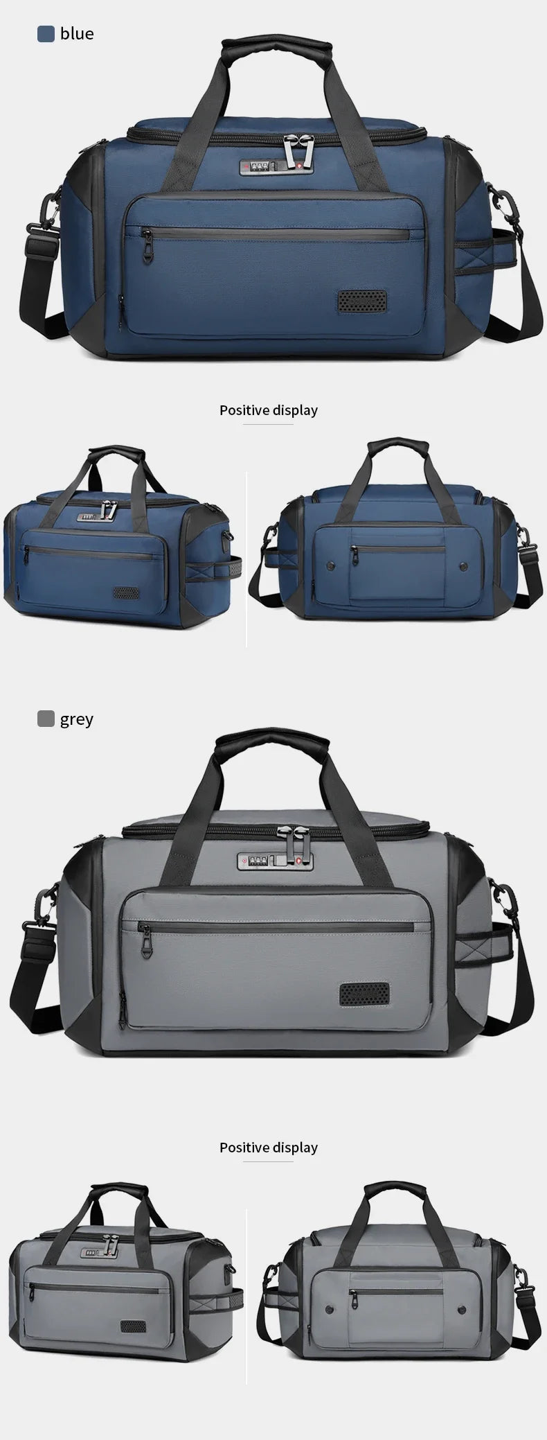 OZUKO Waterproof Bag Bagsmart Handbags Large Capacity Carry On Luggage Bags Men Business Duffel Shoulder Outdoor Tote Weekend