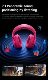 MCHOSE X9 Wireless Headworn Game Headset Bluetooth 2.4G Three Mode E-sports Noise Reduction Headset Desktop Computer Headset FPS