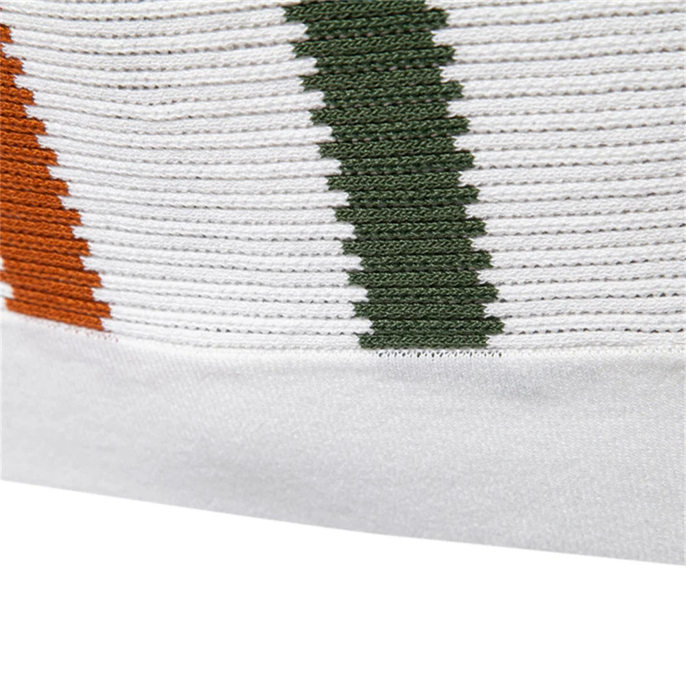 Men's Ribbed Knit Polo Shirt – Breathable Striped Style