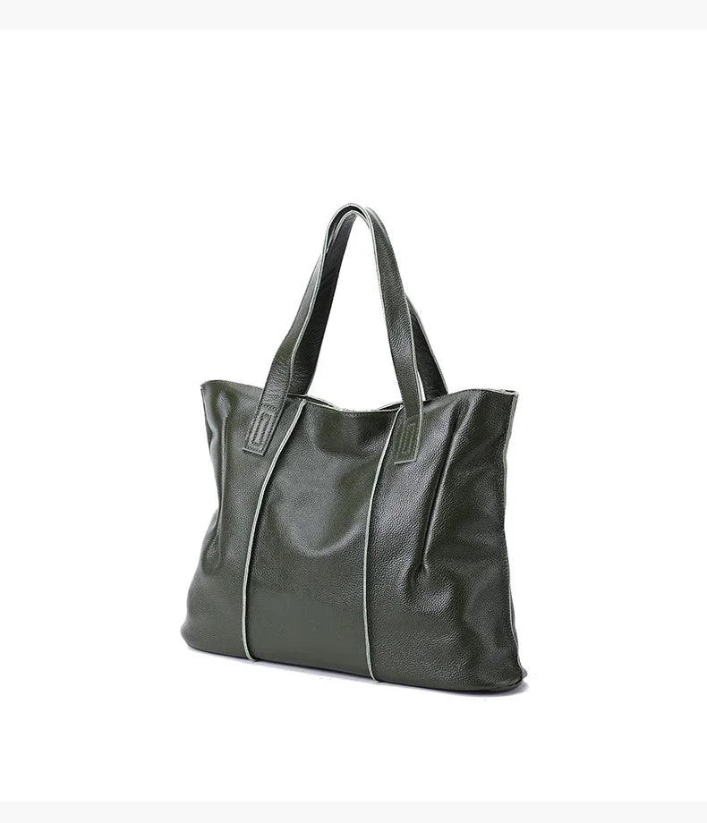 Women's Large Capacity Cowhide Handbag Female Retro Fashion Luxury Bags Ladies Real Natural Cow Leather Shoulder Bag for Lady