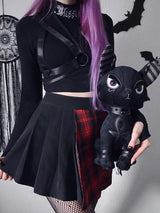 Gothic Letter Embroidery Crop Top