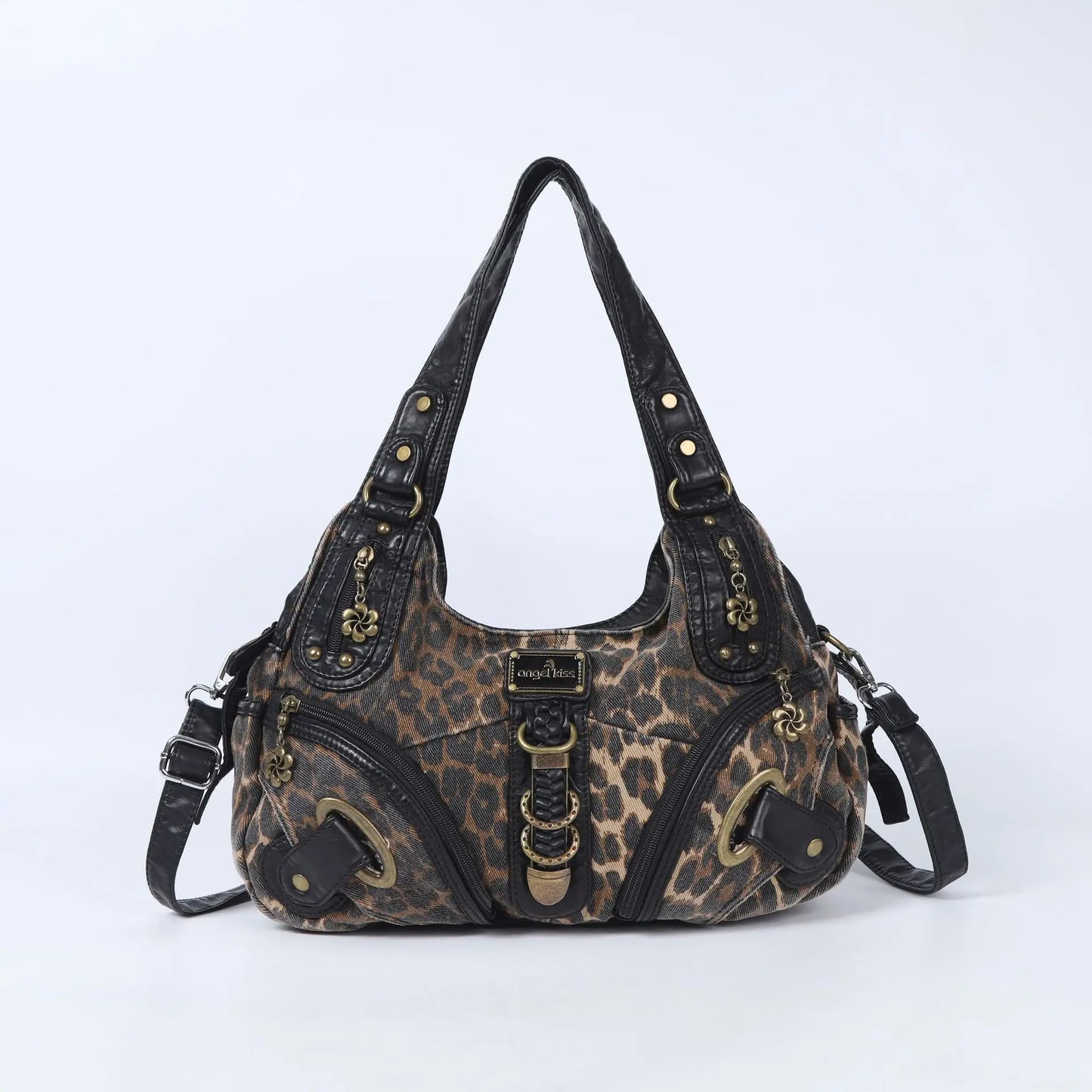 Women Handbags Leopard Bag Top-handle Handbag Fashion Satchel Dumpling Pack Shoulder Bag Tote Bag Hobos Large Purse