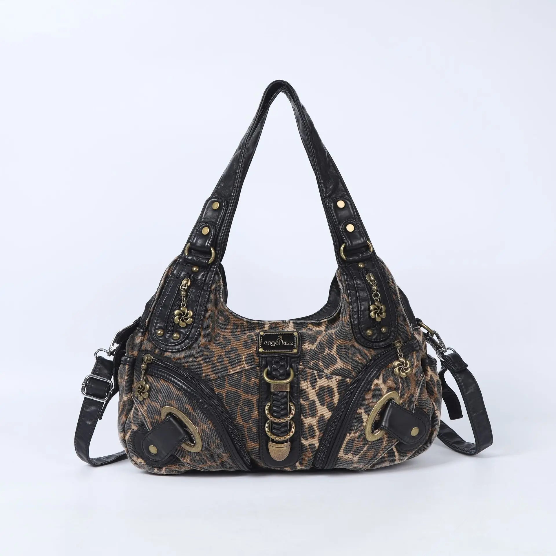 Women Handbags Leopard Bag Top-handle Handbag Fashion Satchel Dumpling Pack Shoulder Bag Tote Bag Hobos Large Purse