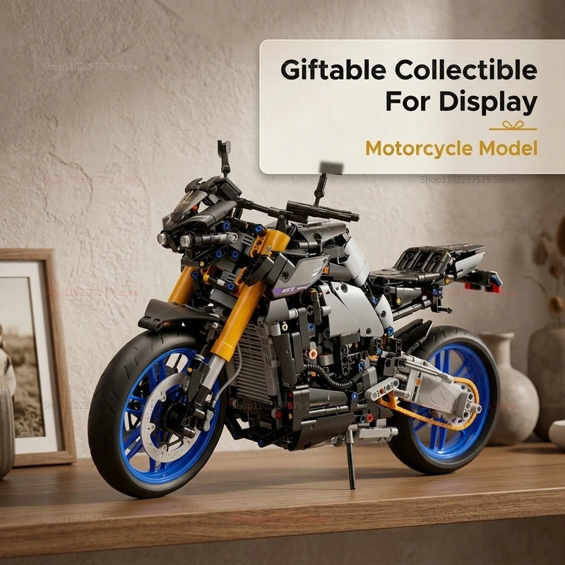 New 1478PCS Racing Motorcycle Building Blocks Kit for Adults DIY Speed Motorbike Model Educational Toy Gift Collectible for Boys