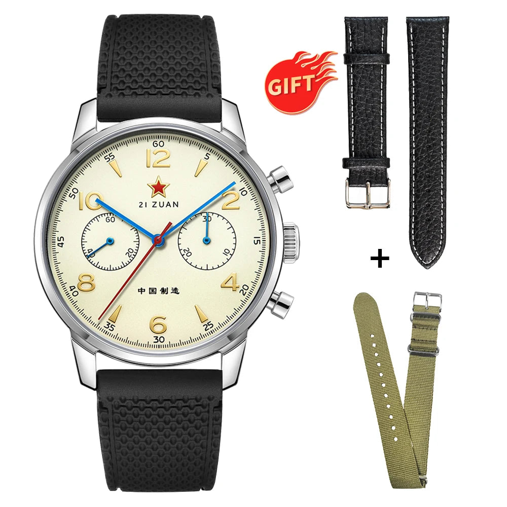 TOPHILL Classic Aviator 40mm Chronograph 1963 Mechanical Wristwatch ST1901 Watch For Men Sapphire Glass BGW9 TL025G