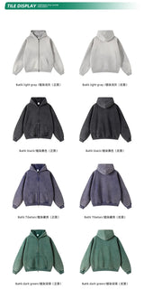 Batik fleece zippered hoodie