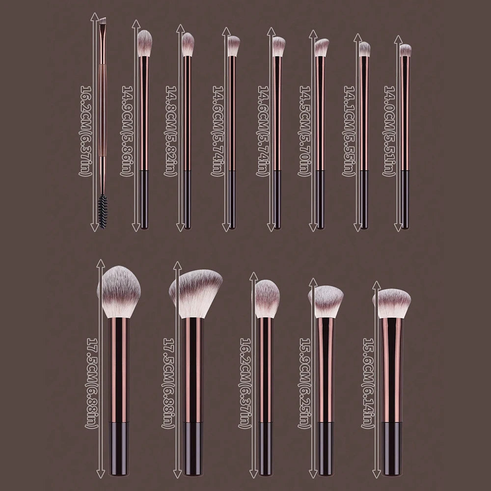 Soft Bristle Kabuki Blending Makeup Brush Set 13Pcs Foundation Eyeshadow Blush Cosmetic Tool Professional Salon Daily Facial Makeup Supply