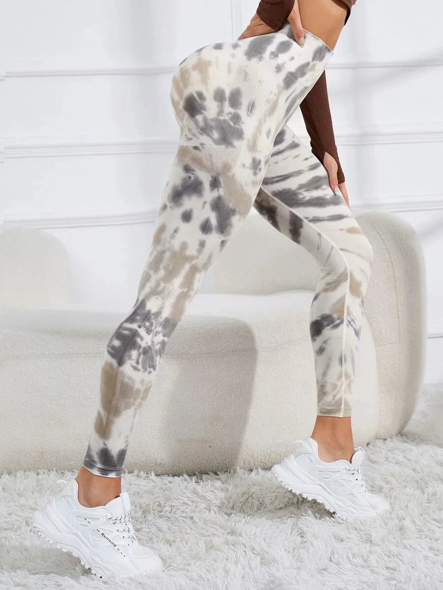 Women's 3D Tie-Dye Seamless Push-Up Leggings