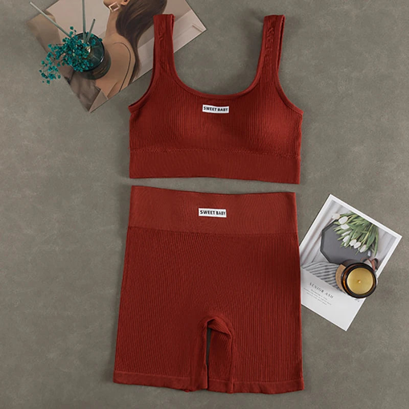 Women’s Deep-V Seamless Yoga Set | USA-Made Premium Workout Suit