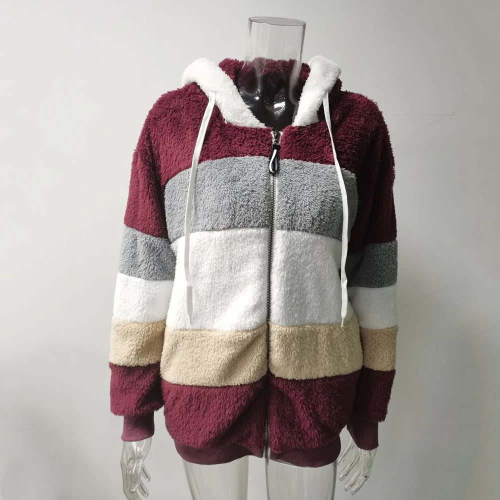 Oversized Plush Hooded Jacket