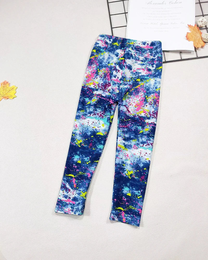 Girls' Floral Cartoon Fashion Leggings