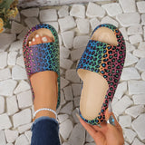 Leopard Print Cloud Slides – Soft Thick-Sole Summer Beach Sandals