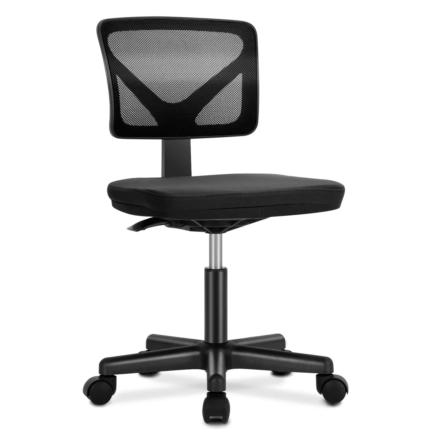 JHK Armless Mesh Office Chair | Lumbar Support & 360° Swivel