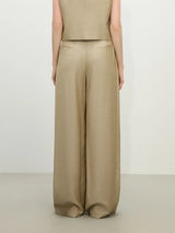 FSLE 2025 Summer Old Money Vest Wide-Leg Pants Set Vintage Tailored Two-Piece Adjustable Waist Eco Linen for Boardroom to Brunch