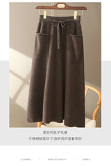 Wool A-Line Midi Skirt – Women's Knit Autumn Winter