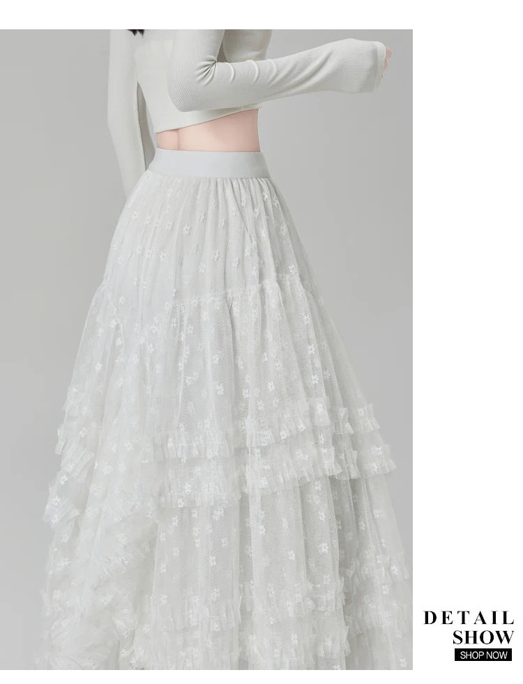 Gothic Lace Trumpet Skirt – Fairycore & Punk Streetwear