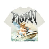 MIXED EMOTION Oversized Cotton Rhinestone T-Shirt