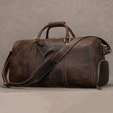 Natural Cowskin Travel Bags Waterproof Men's Leather Overnight Bag Handbag For Plane Luggage Men Male Weekend Bag Business 55cm