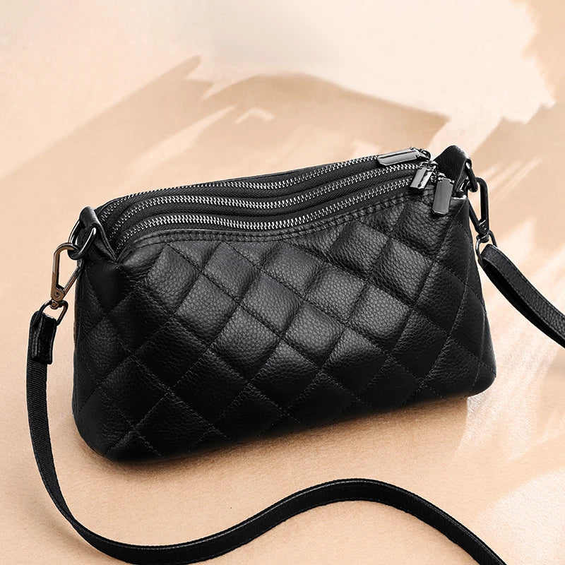 Designer 3 Layers Women's Handbag Cow Leather Female Tote Sac Luxury Soft Solid Genuine Leather Shoulder Crossbody Bag For Women
