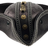 Pirate Hat for Women Men Creative PU Leather Tricorn Costume Hat for Halloween Cosplay Party Supply Costume Props