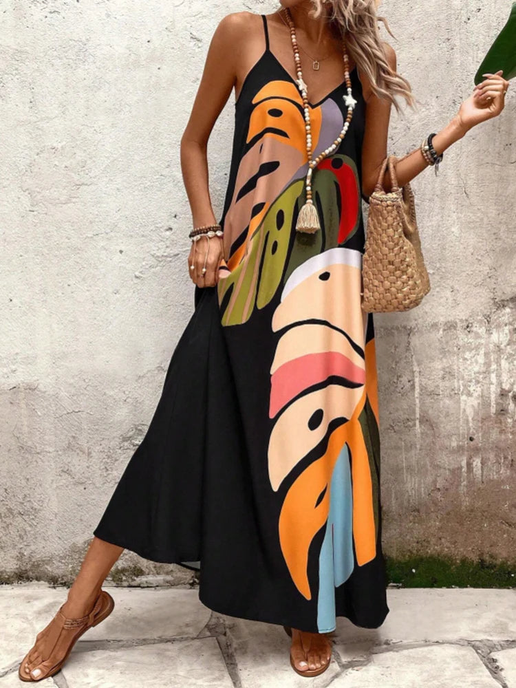Floral Print Summer Maxi Dress