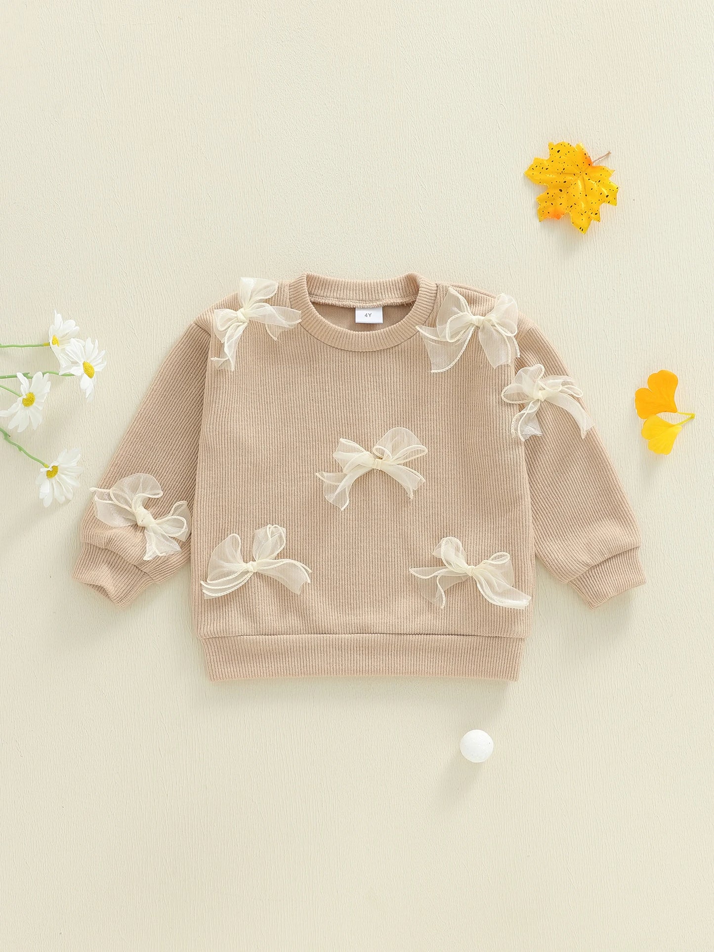 Girl’s 3D Tulle Bow Sweatshirt