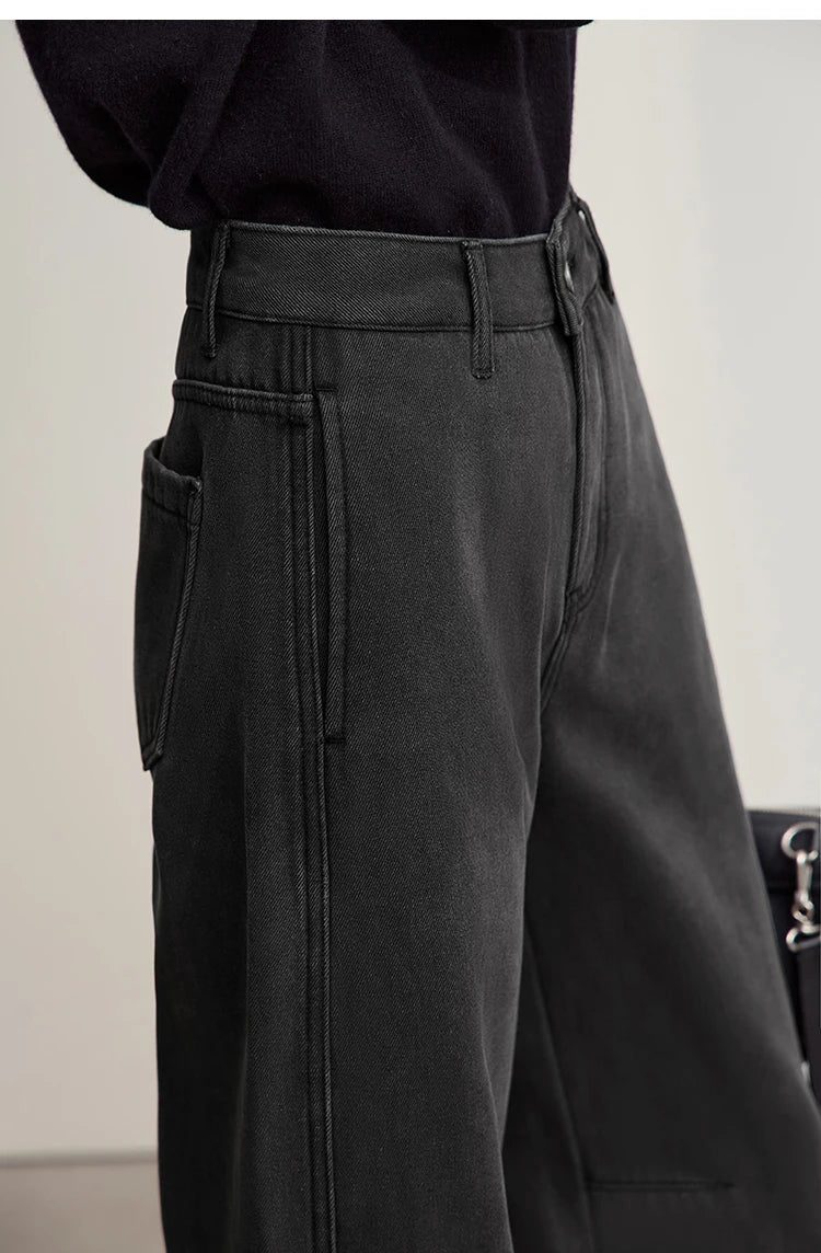 AMII Wide-Leg Warm Jeans – Winter 2025 | Women's