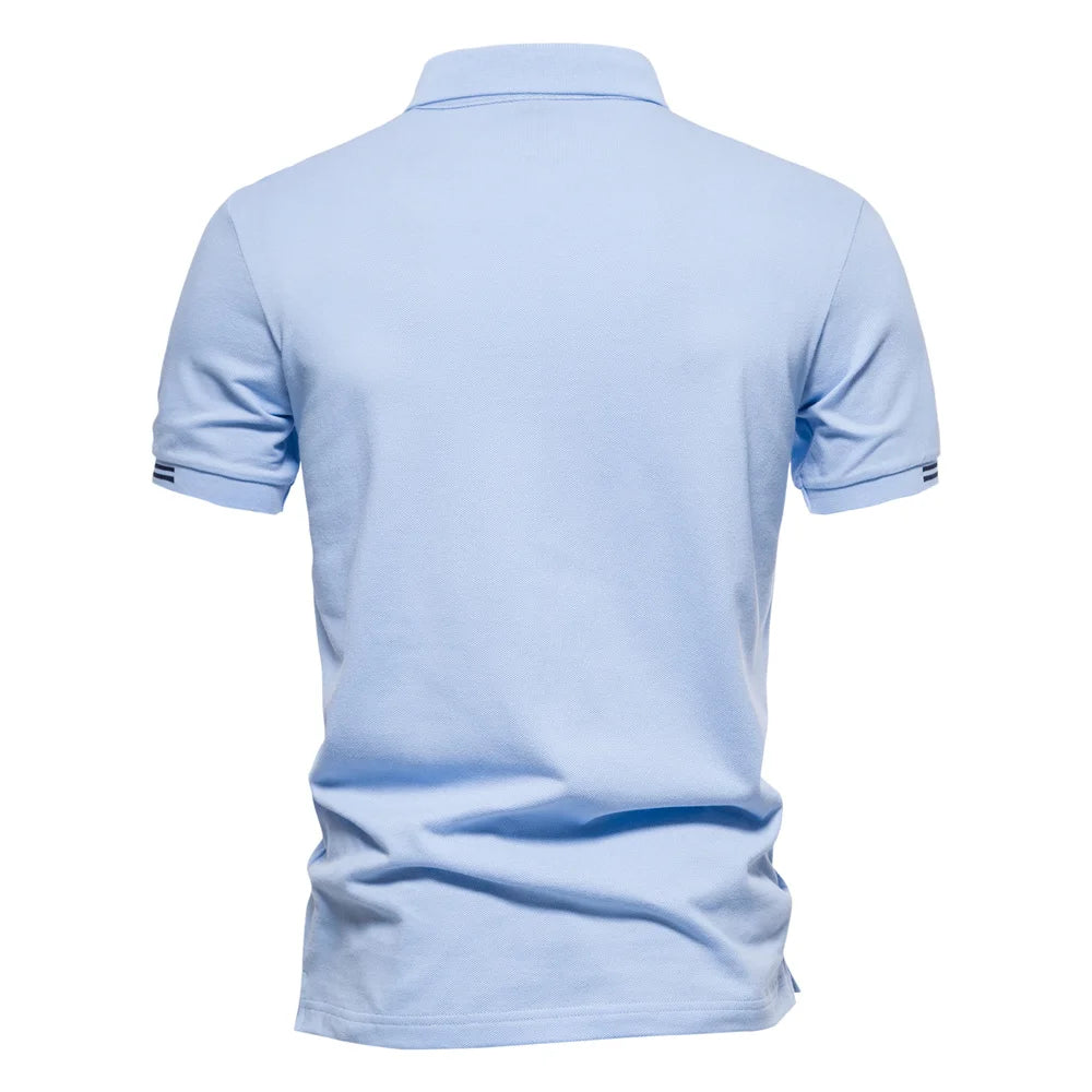 AIOPEON Men's 100% Cotton Polo Shirt – Refined Casual Style