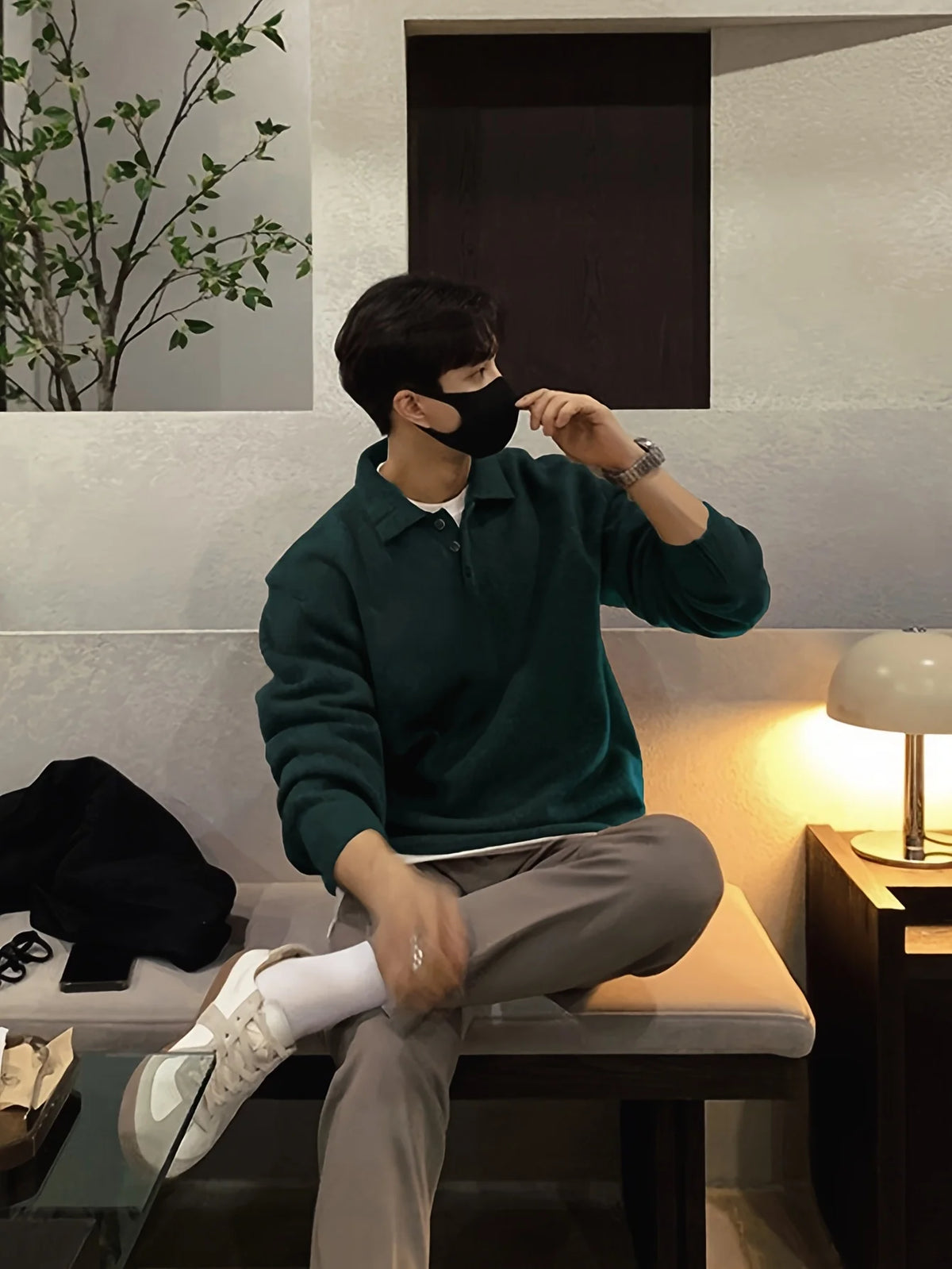 Men’s Geometric Knit Pullover Sweater