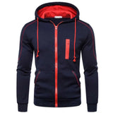 Men's Color Block Fleece Zip-Up Hoodie