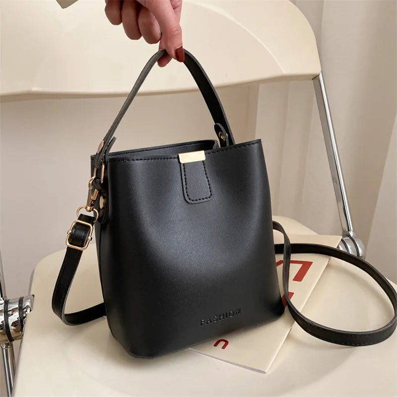 Women PU Leather Handbag Casual Tote Bag Lady Messenger Shoulder Bag Brand Design Female Totes Bolsa Black