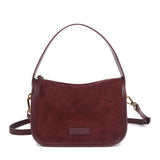 Suede Cowhide Fashion Ladies Shoulder Cross Coffe Bag Genuine Leather Luxury Designer Women's Brown Handbag Female Crossbody Bag