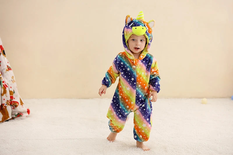 Plush Hooded Baby Winter Romper