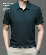 Men's Ice Silk Polo Shirt – Breathable Smart Casual Tee