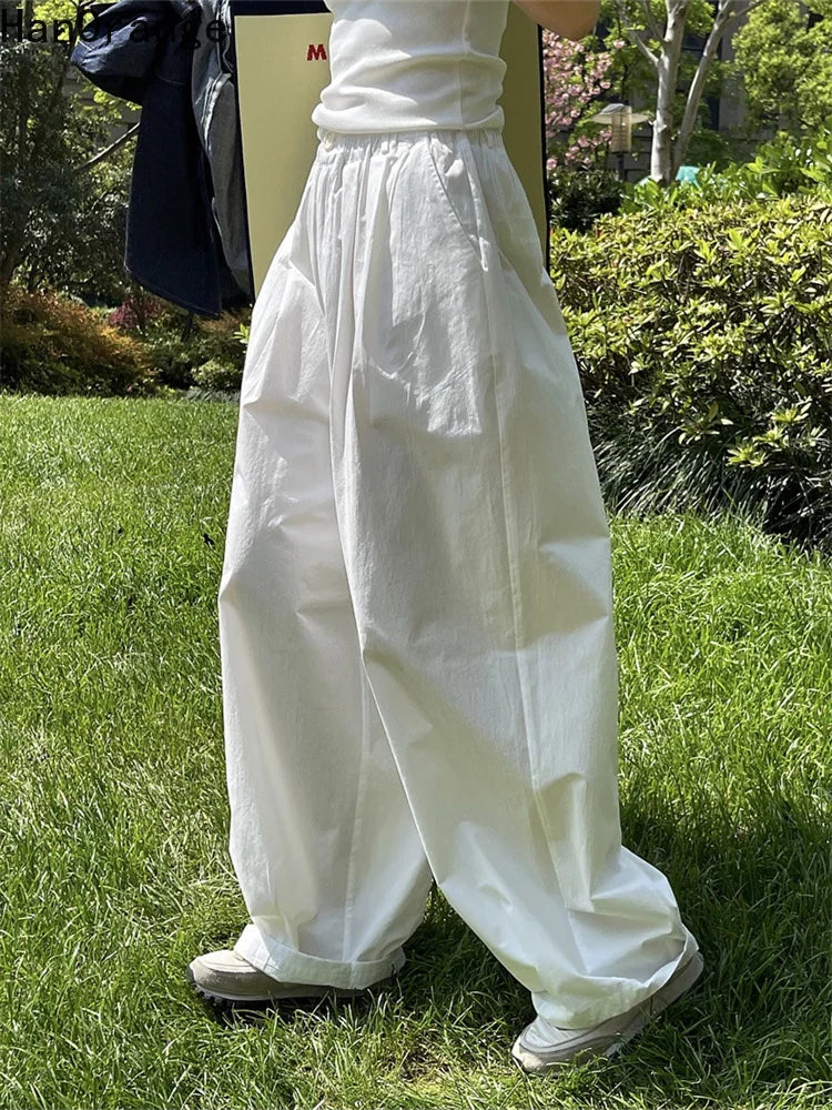 Women’s High-Waist Cotton Wide-Leg Pants
