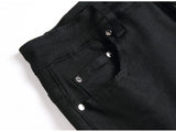 Men Classic Pure Black Jeans All Match Stretch Denim Pants Casual Plus Size Slim Straight Trousers