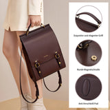Cnoles Vintage Women's Leather Backpack Casual Shoulder Bag Travel Purse for Girls College School Book Bag