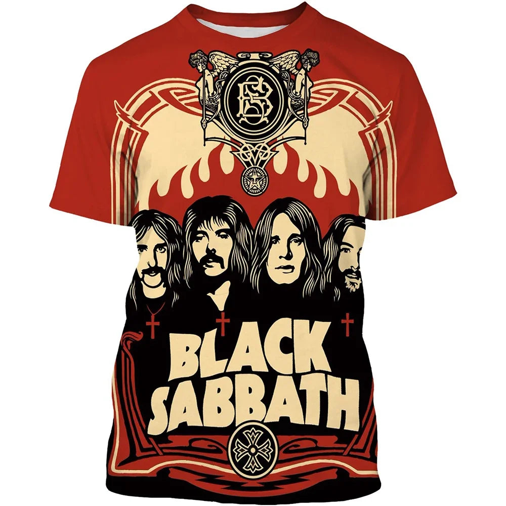 Black Sabbath 3D Print Graphic T-Shirt — Men's Short Sleeve Tee