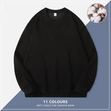 Custom Embroidery Logo Solid Sweatshirts Spring Autumn Warm Sweatshirt High Quality Men Tops Male Brand Hip Hop Pullover