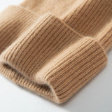 MERRILAMB 100% Cashmere Knit Beanie – Unisex Winter Hat