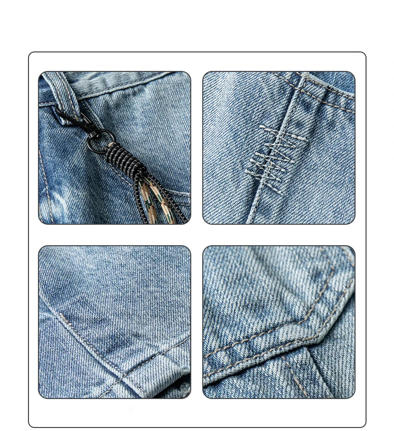 Men's Loose Fit Denim Cargo Jeans