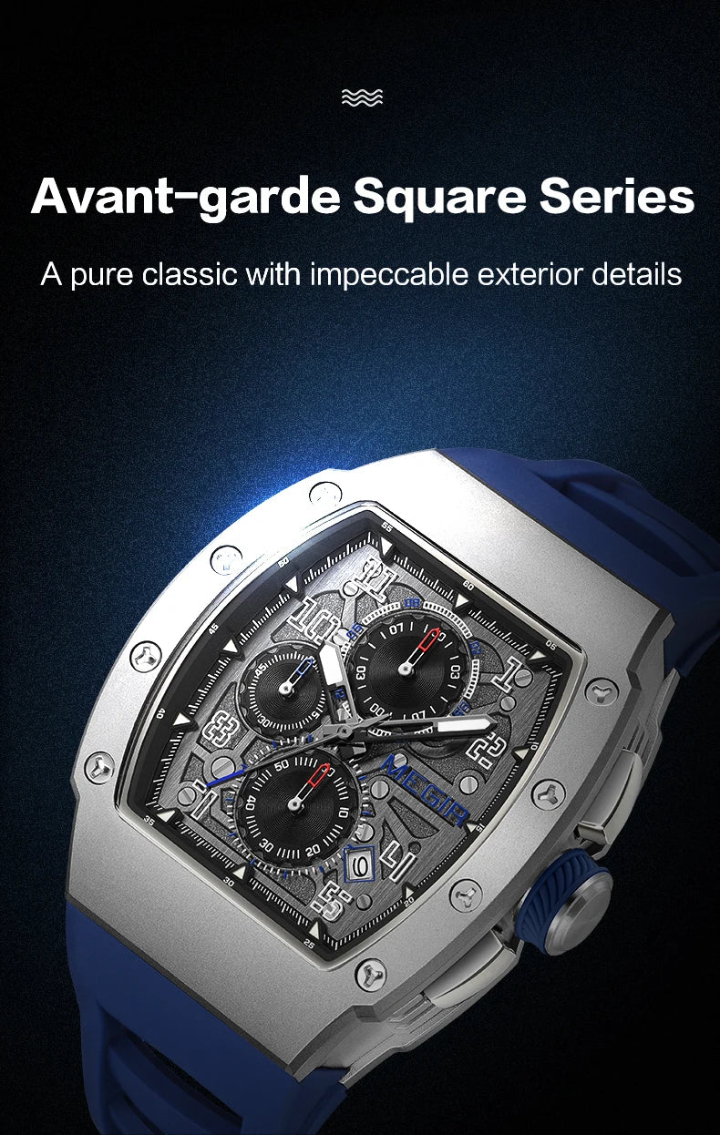 Men's Sport Chronograph: Stainless Steel Waterproof Quartz Watch