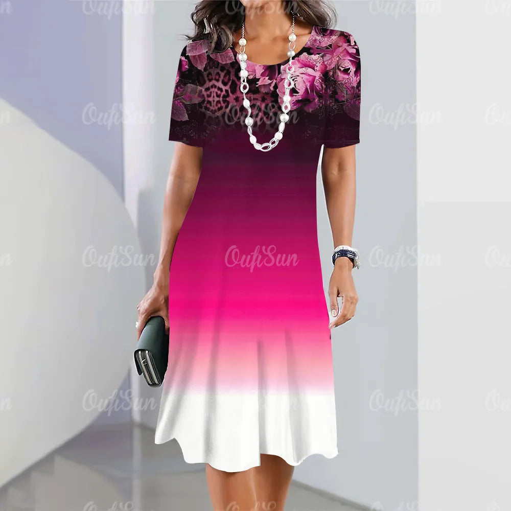 Women’s Striped Short-Sleeve Summer Dress