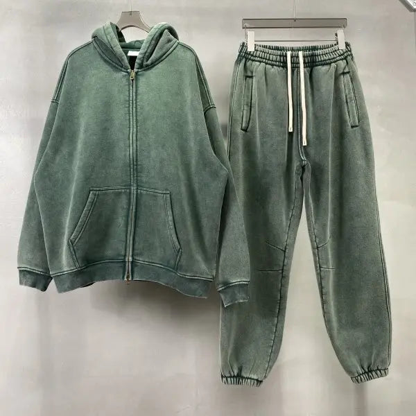 Men’s Vintage Wash Relaxed Zip-Up Hoodie