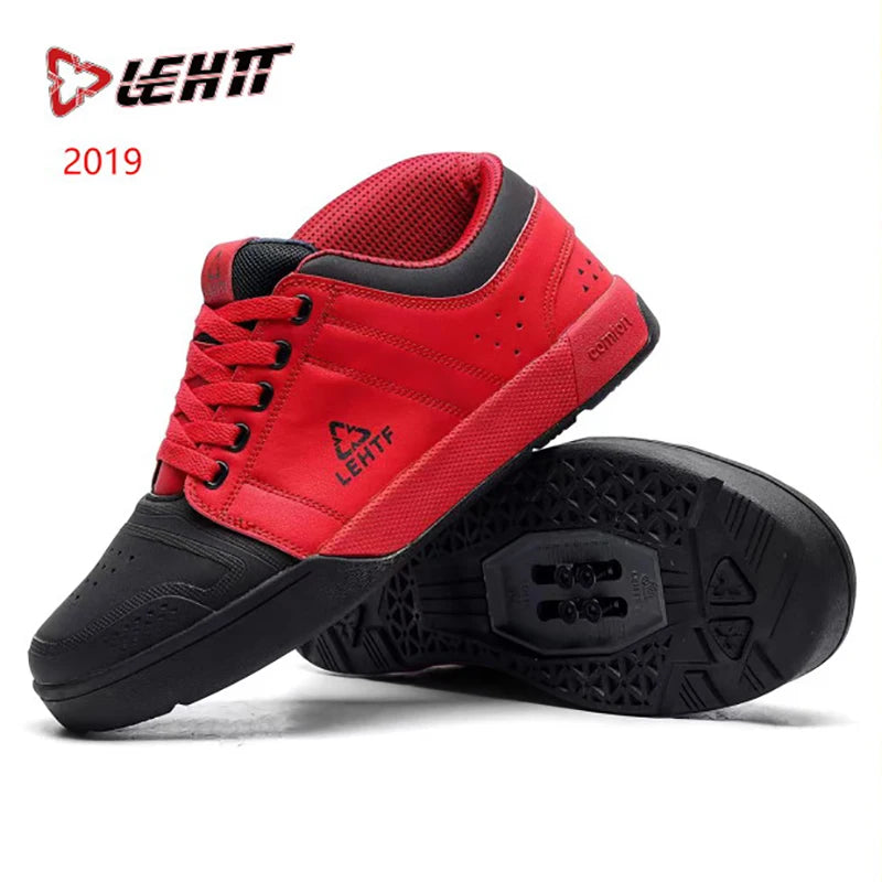 LEHTF Men's Breathable Lace-Up MTB Cycling Shoes