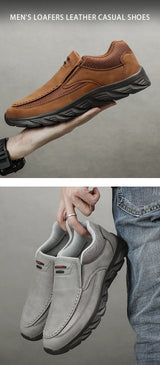 Men Leather Casual Shoes Breathable Loafers Men Sneakers New Male Comfortable Leather Flat Footwear Sneakers Men Shoes
