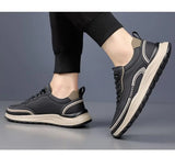 2026 Mens Leather Casual Shoes Slip On Comfortable Breathable Lightweight Non Slip Waterproof Loafers
