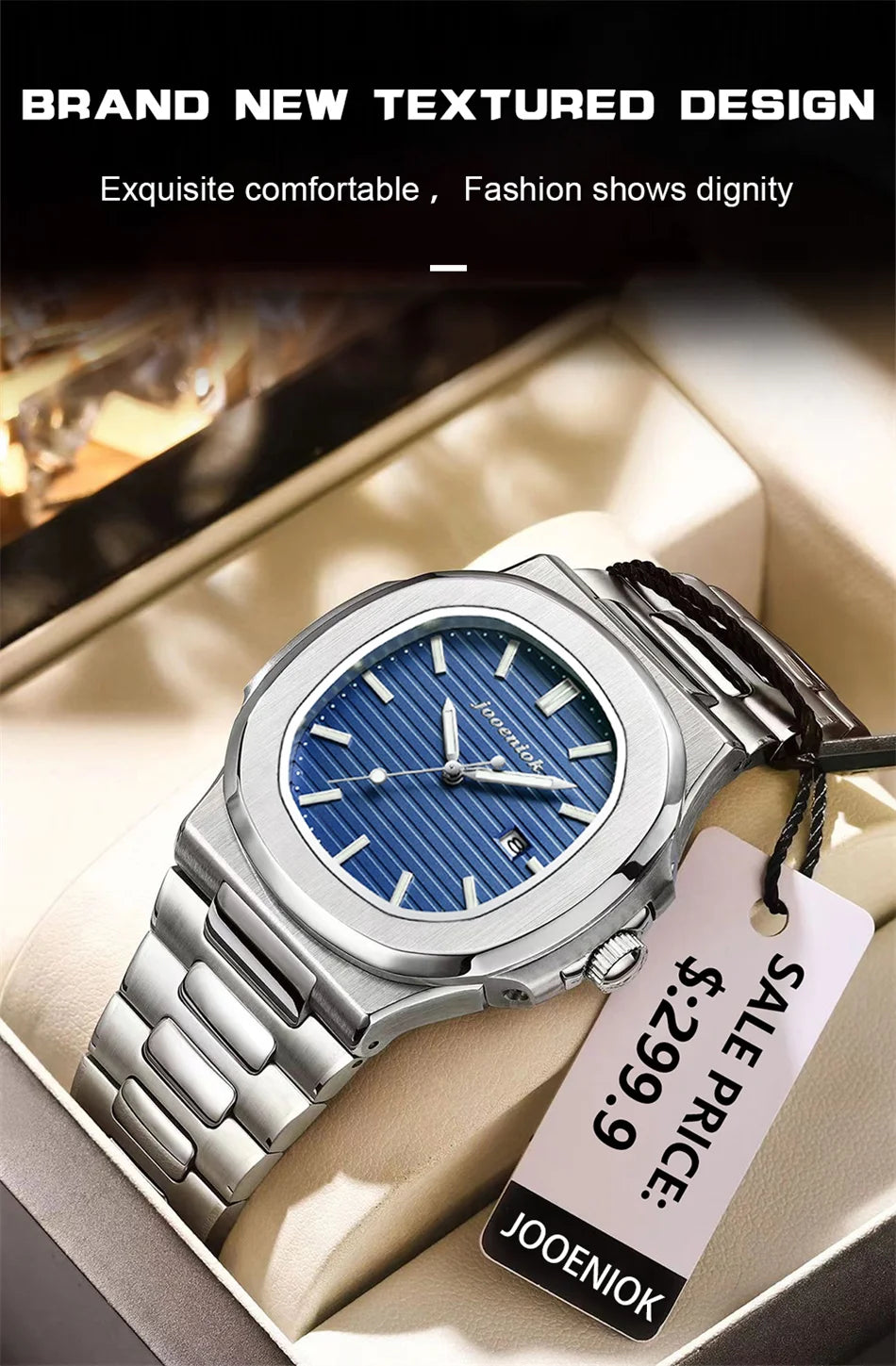 2025 New luxury military man watch square waterproof bright Date week men watch stainless steel Quartz men watches Reloj + box