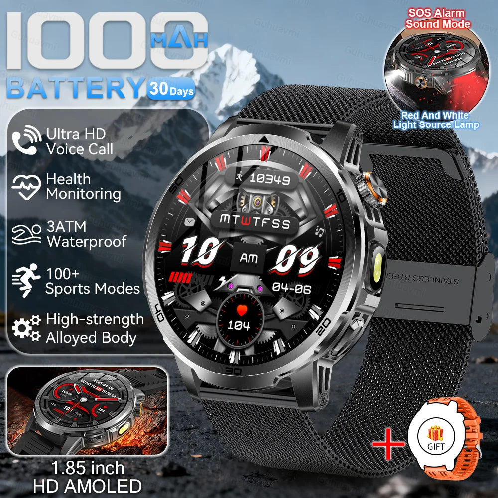 GUHUAVMI AK95 Pro Smartwatch – AMOLED, GPS & Flashlight